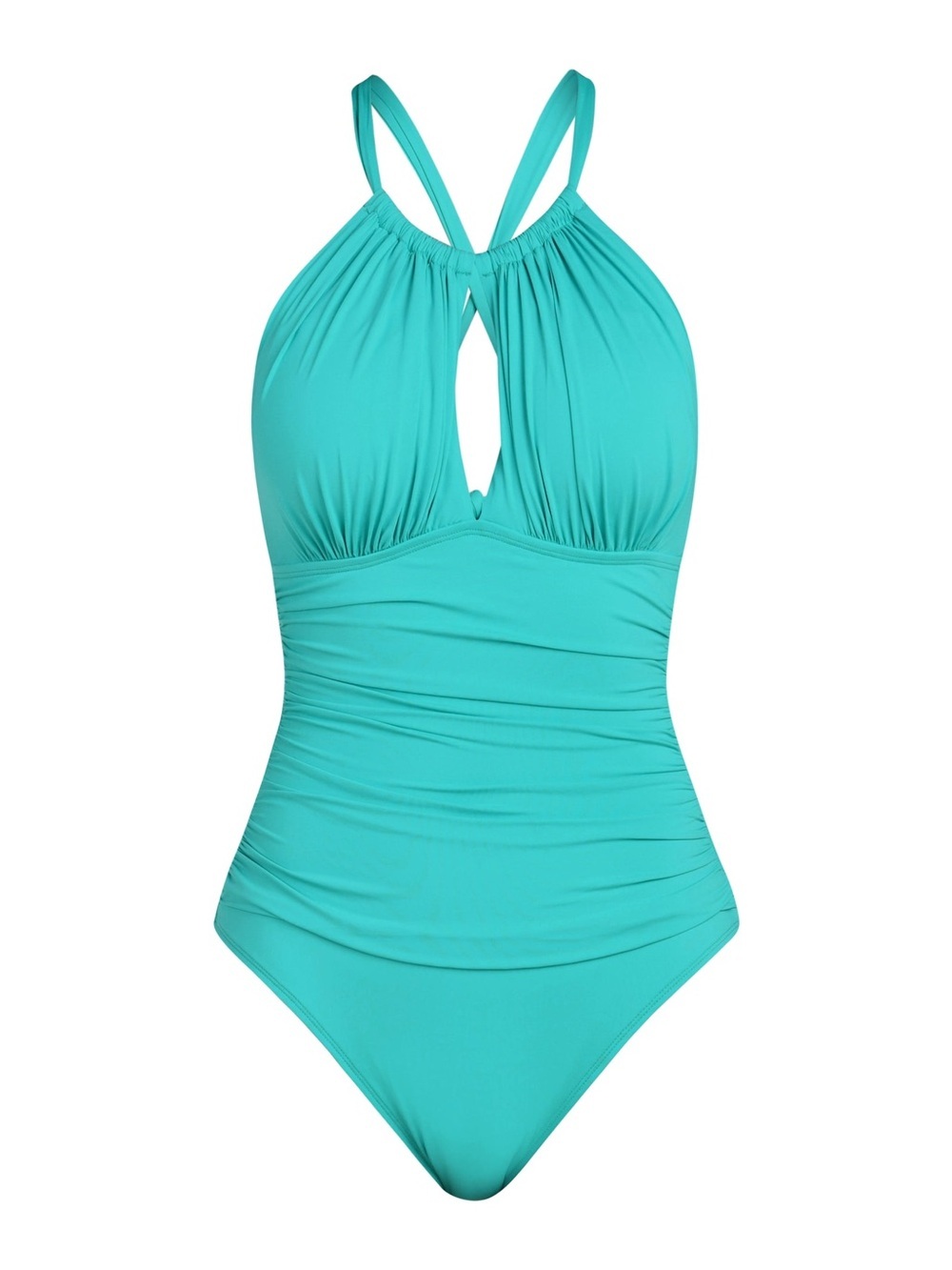 La Blanca Island Goddess High Neck Keyhole One Piece - Calypso NWOT